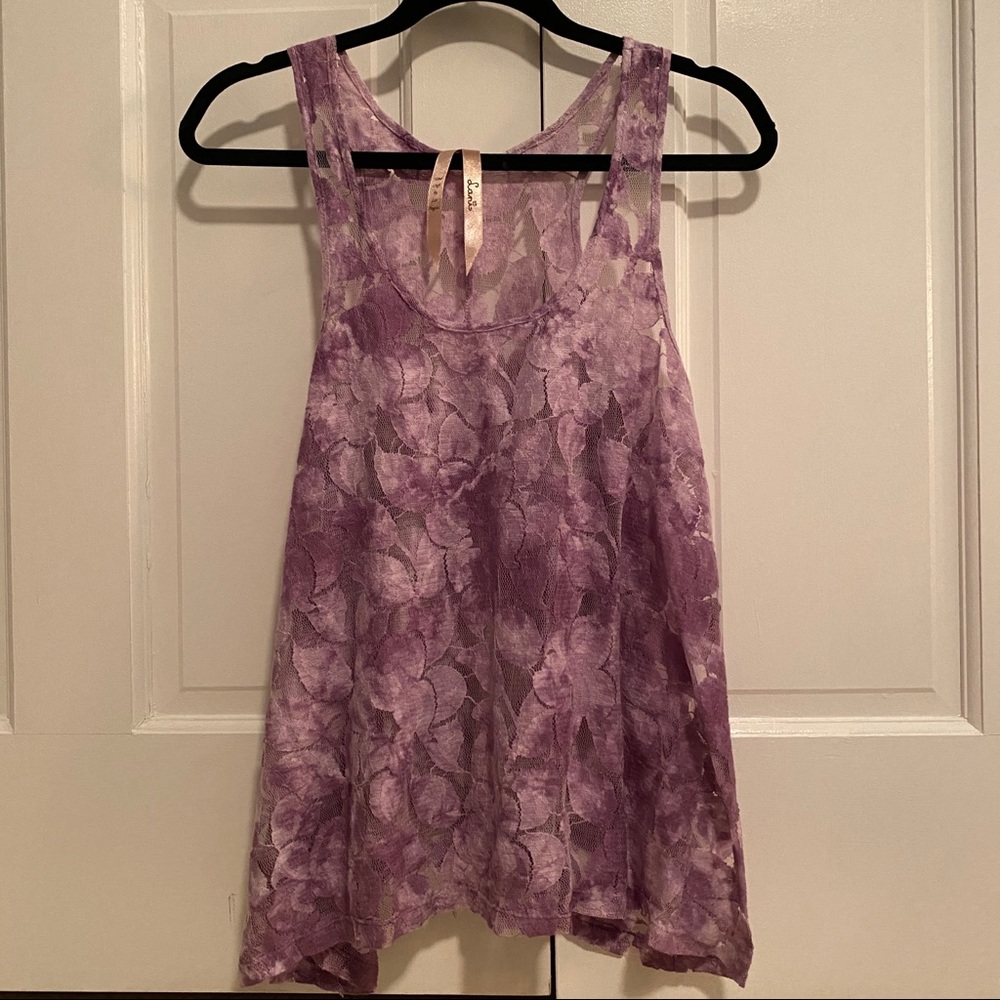 Lani purple lace tank top